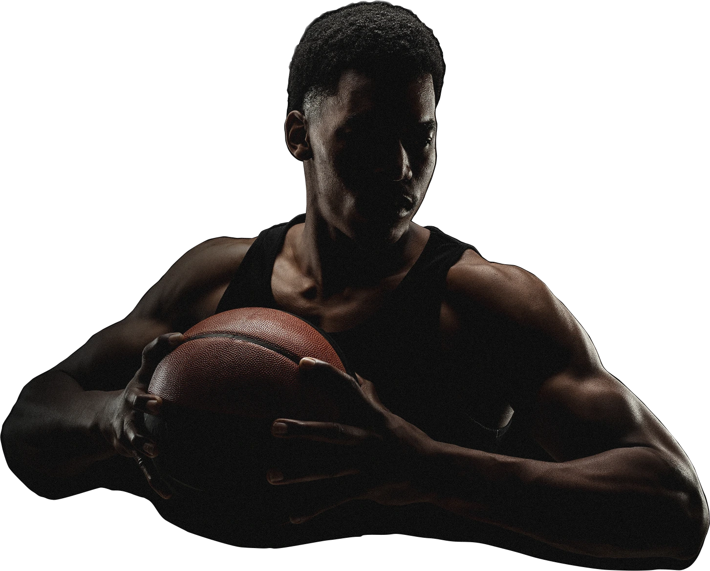 Man holding basketball